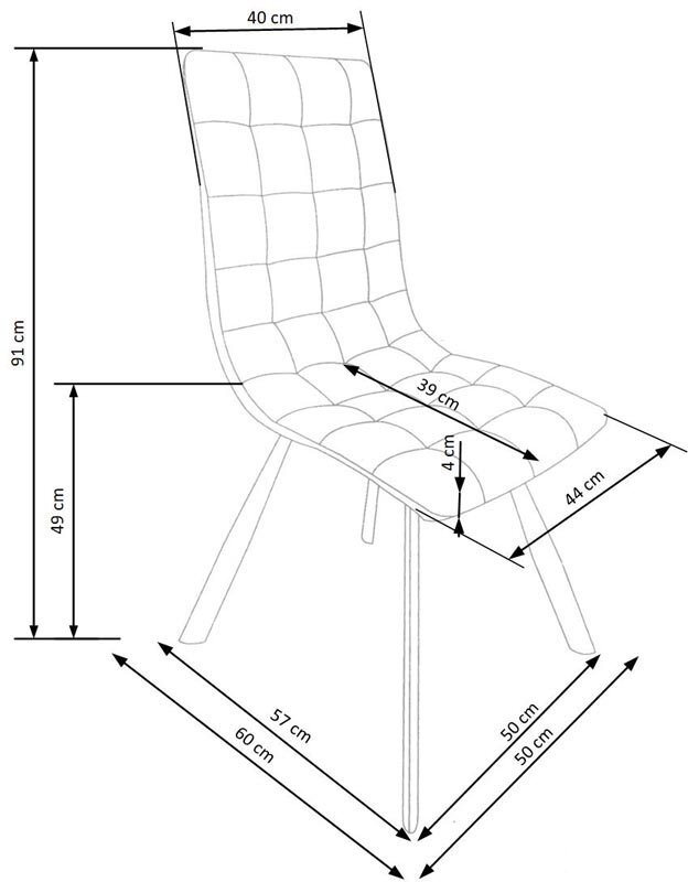 4 tuolin setti K280, ruskea/musta hinta ja tiedot | Ruokapöydän tuolit | hobbyhall.fi