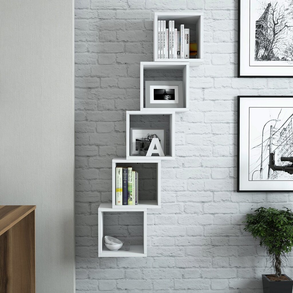 Seinähylly Kalune Design Box Cube, valkoinen hinta ja tiedot | Hyllyt | hobbyhall.fi