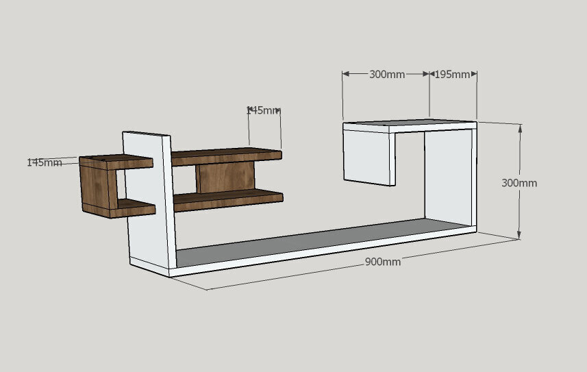 Hylly Kalune Design Stor, valkoinen/ruskea hinta ja tiedot | Hyllyt | hobbyhall.fi