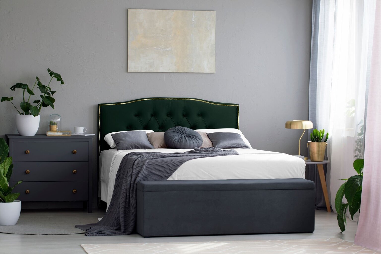 Mazzini Sofas Daisy -sängynpääty, 160 cm, vihreä hinta ja tiedot | Sängyt | hobbyhall.fi