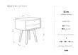 Yöpöytä Mazzinis Sofas Elm, 2 laatikkoa, ruskea/harmaa hinta ja tiedot | Yöpöydät | hobbyhall.fi