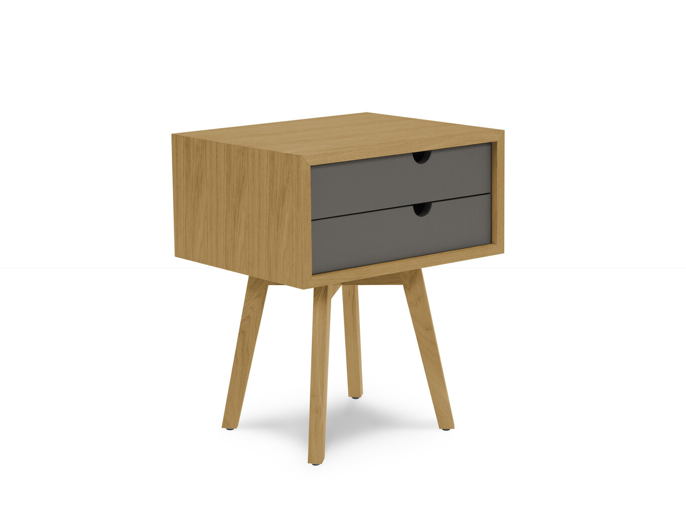 Yöpöytä Mazzinis Sofas Elm, 2 laatikkoa, ruskea/harmaa hinta ja tiedot | Yöpöydät | hobbyhall.fi