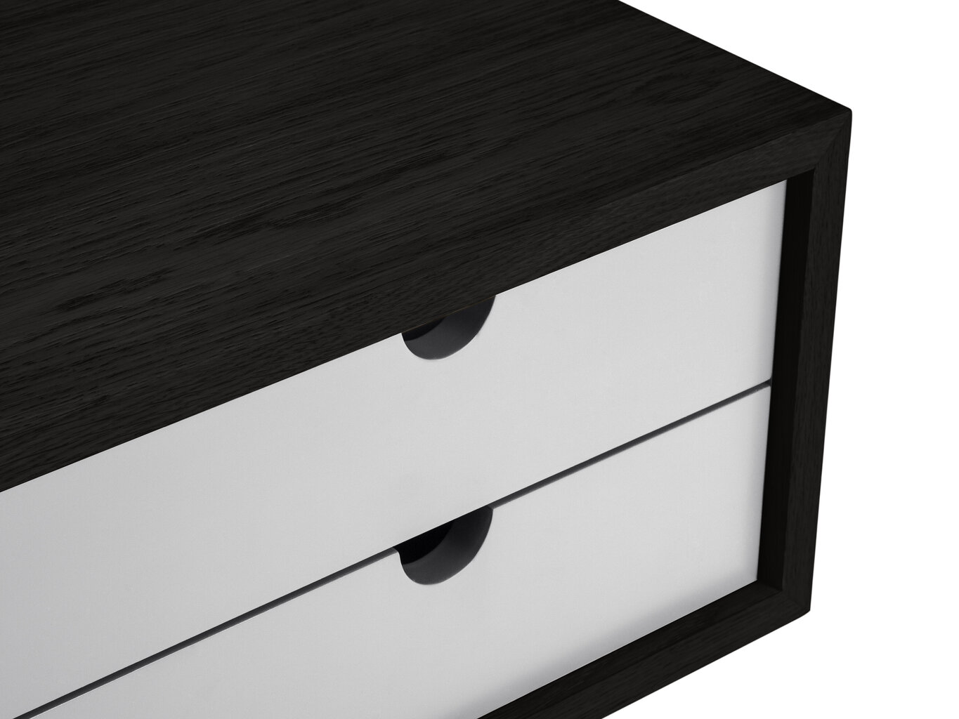 Yöpöytä Mazzinis Sofas Elm, 2 laatikkoa, musta/valkoinen hinta ja tiedot | Yöpöydät | hobbyhall.fi