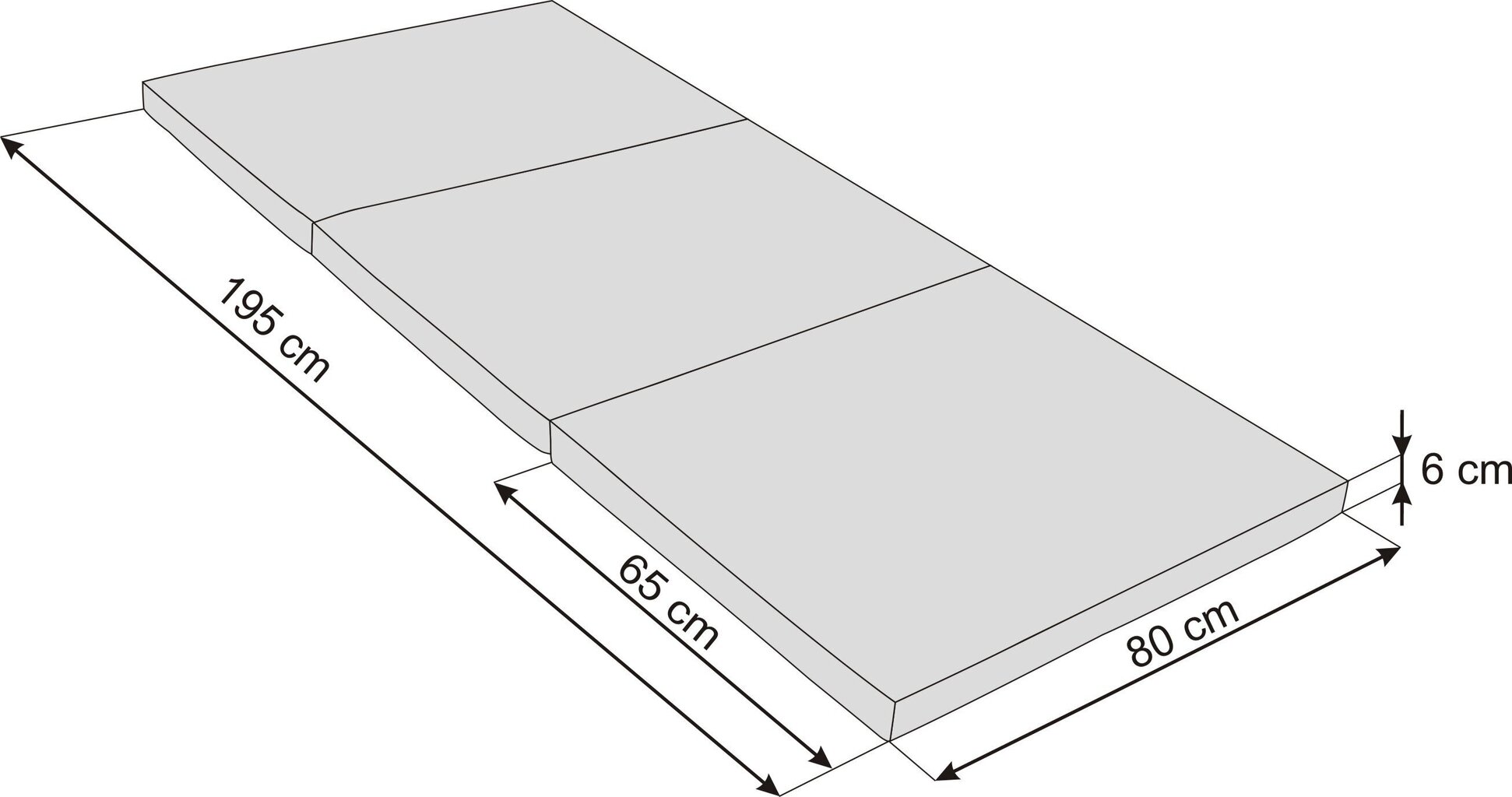 Taitettava patja Hobbygarden Alex XL, 80 x 195 cm, vihreä hinta ja tiedot | Patjat | hobbyhall.fi