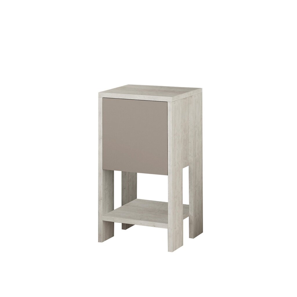 Yöpöytä Kalune Design 776 (I), 55 cm, valkoinen/vaaleanruskea hinta ja tiedot | Yöpöydät | hobbyhall.fi