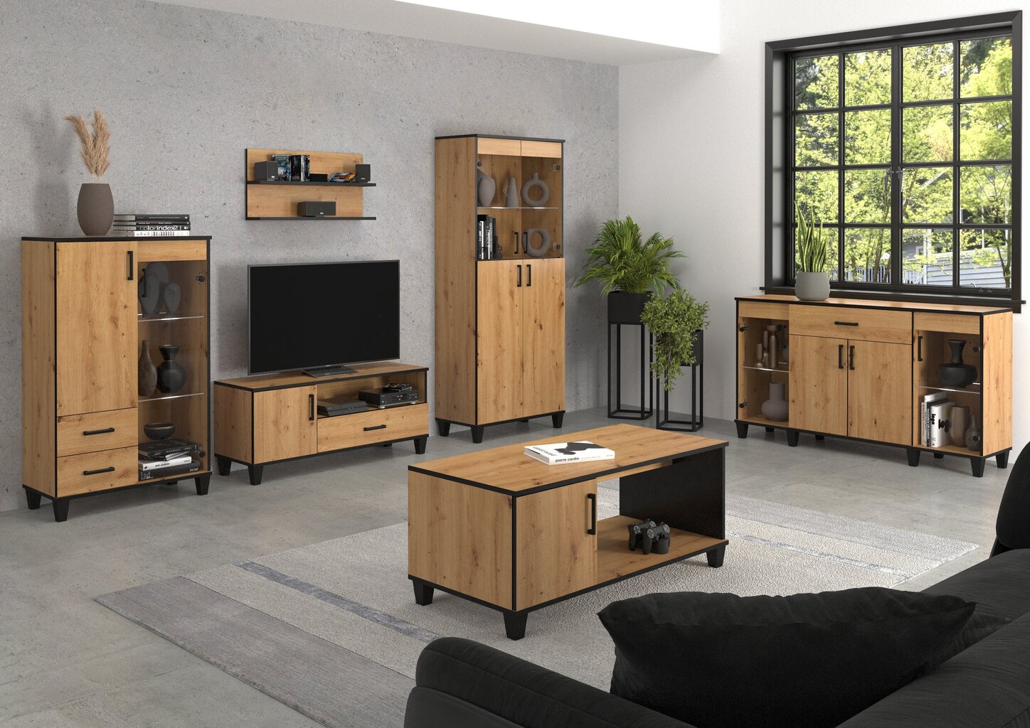 Vitriini ADRK Furniture POL01, ruskea hinta ja tiedot | Vitriinit | hobbyhall.fi