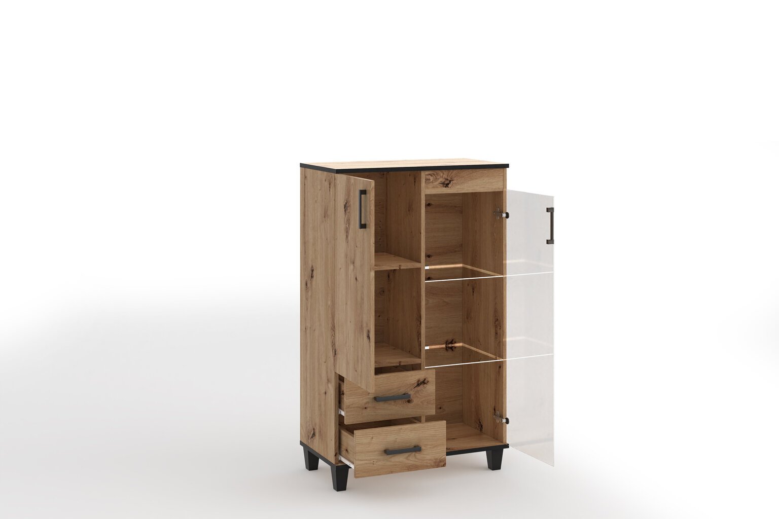 Vitriini ADRK Furniture POL01, ruskea hinta ja tiedot | Vitriinit | hobbyhall.fi