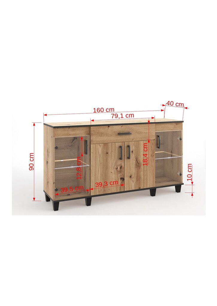 Lipasto ADRK Furniture POL03, ruskea hinta ja tiedot | Lipastot | hobbyhall.fi