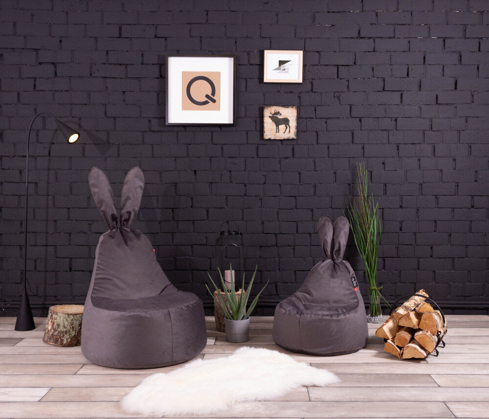 Lasten säkkituoli Qubo™ Baby Rabbit Blackberry Pop Fit, musta hinta ja tiedot | Lasten nojatuolit ja säkkituolit | hobbyhall.fi