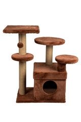 Kissan raapimispuu, 86x65x87 cm, ruskea hinta ja tiedot | Raapimispuut ja kiipeilypuut | hobbyhall.fi