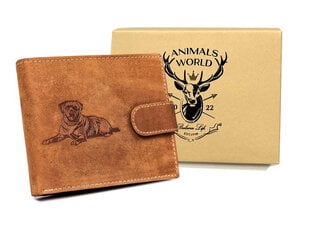 Miesten lompakko aitoa nahkaa Animals World, ruskea hinta ja tiedot | Animals World Muoti | hobbyhall.fi