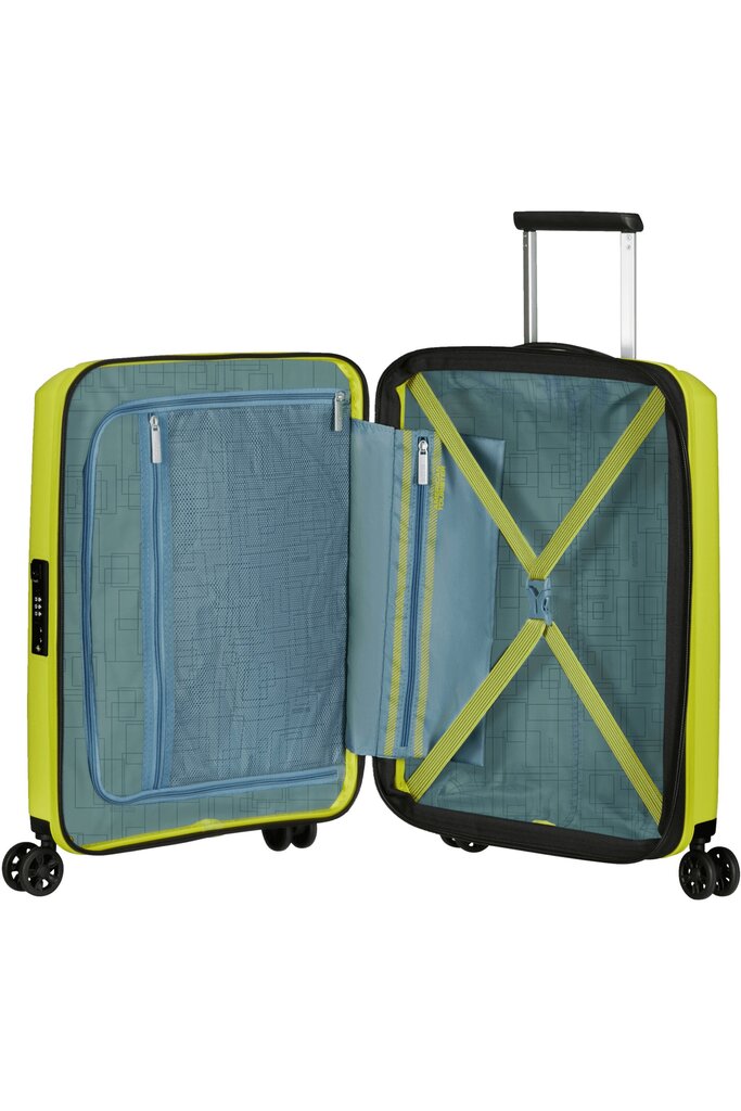 American Tourister lentolaukku Aerostep Spinner Light Lime 55 cm, keltainen hinta ja tiedot | Matkalaukut ja matkakassit | hobbyhall.fi