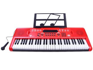 Lasten piano, jossa mikrofoni ja 61 näppäintä SD-6118, punainen hinta ja tiedot | Kehittävät lelut | hobbyhall.fi