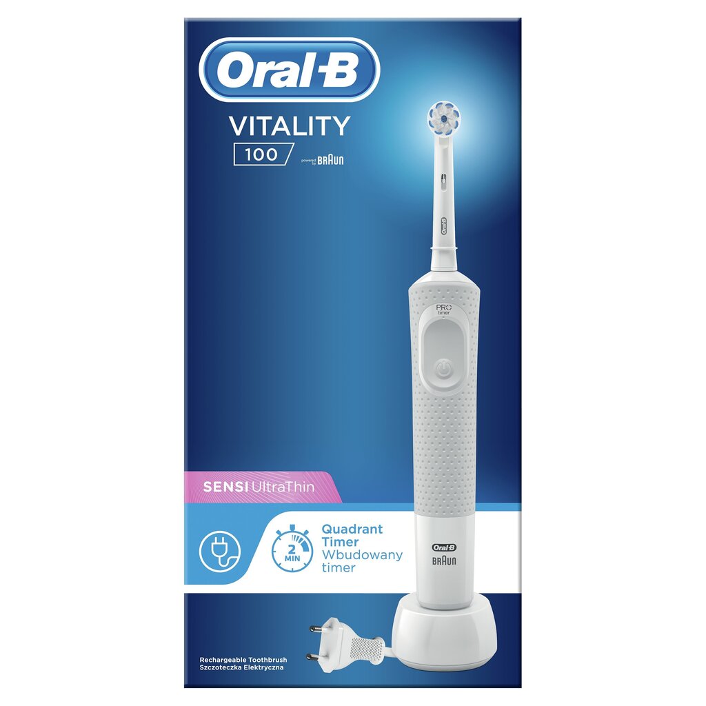 D100.413.1 Braun Oral-B Vitality Sensitive UltraThin sähköhammasharja ajastimella hinta ja tiedot | Sähköhammasharjat | hobbyhall.fi