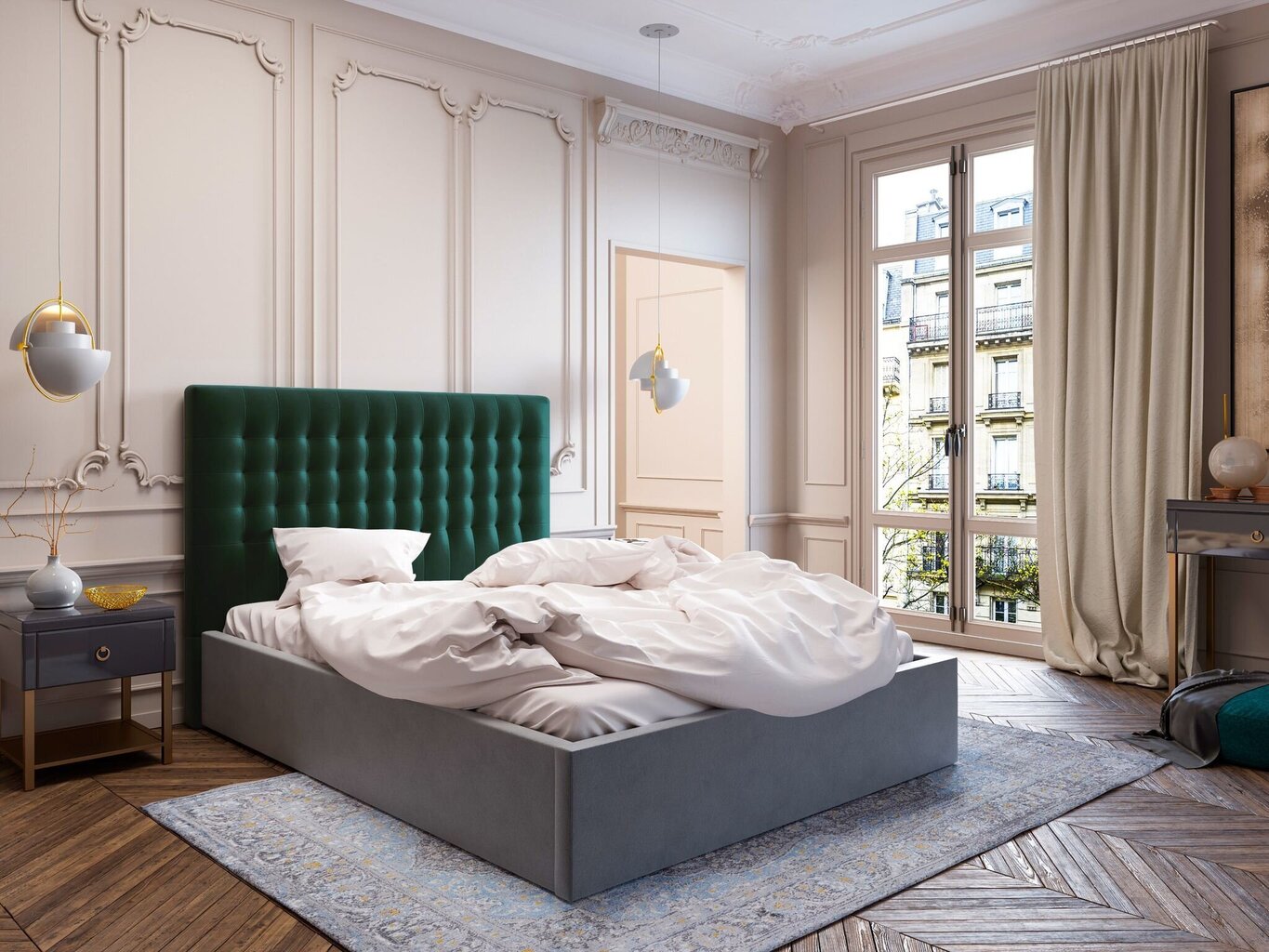 Windsor and Co Apollo -sängynpääty, 140 cm, vihreä hinta ja tiedot | Sängyt | hobbyhall.fi