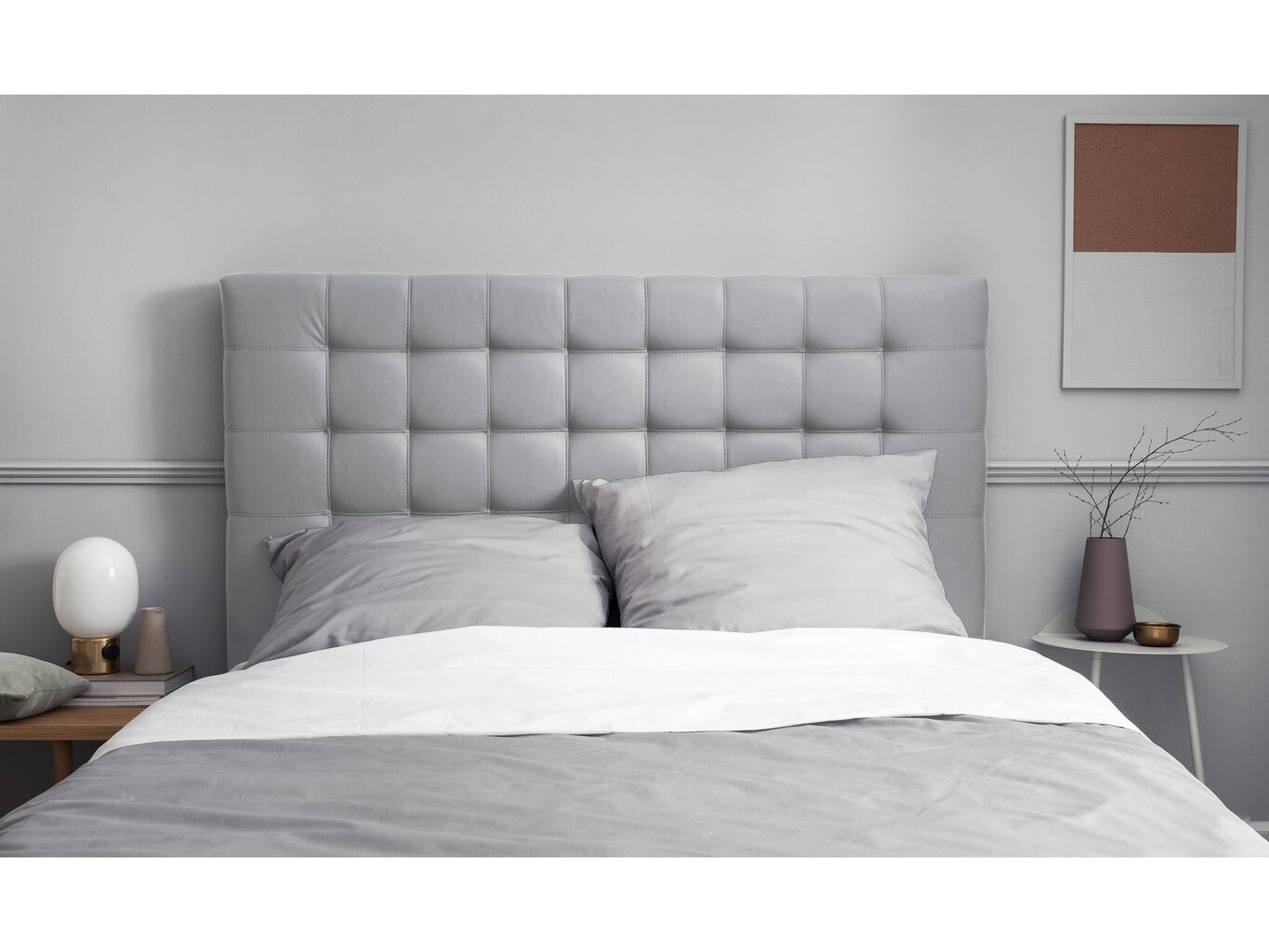 Windsor and Co Deimos -sängynpääty, 140 cm, vaaleanharmaa hinta ja tiedot | Sängyt | hobbyhall.fi