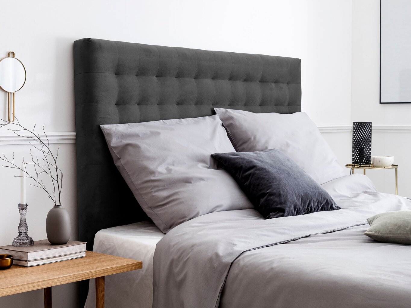 Windsor and Co Nova -sängynpääty, 200 cm, tummanharmaa hinta ja tiedot | Sängyt | hobbyhall.fi