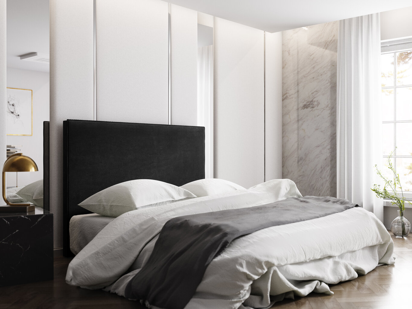 Milo Casa Natalia -sängynpääty, 160 cm, musta hinta ja tiedot | Sängyt | hobbyhall.fi