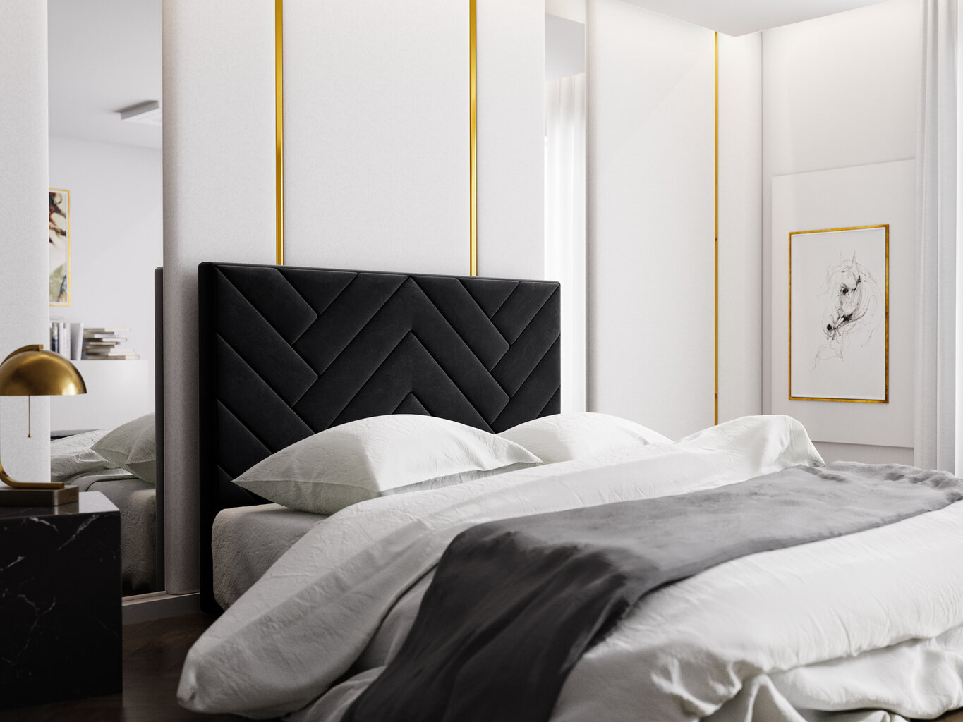 Milo Casa Chiara -sängynpääty, 140 cm, musta hinta ja tiedot | Sängyt | hobbyhall.fi