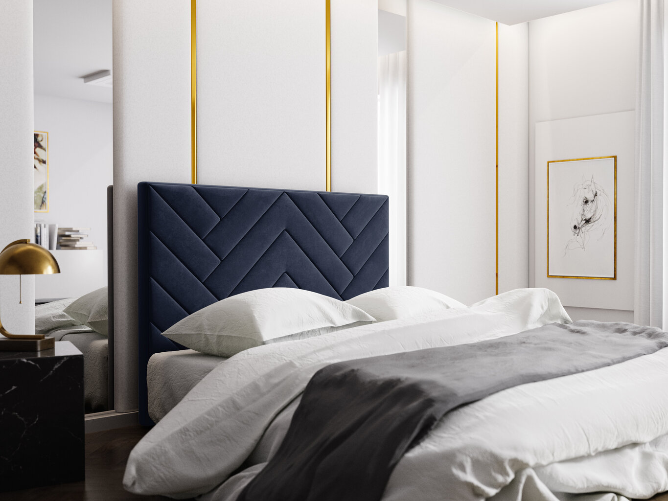 Milo Casa Chiara -sängynpääty, 140 cm, sininen hinta ja tiedot | Sängyt | hobbyhall.fi