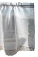 Valkoiset pellavaverhot pitsillä / verhosetti 2 kpl. / pituus 70 cm