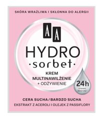 Kosteuttava ja ravitseva kasvovoide passionhedelmäuutteella AA Hydro Sorbet 50 ml hinta ja tiedot | Kasvovoiteet | hobbyhall.fi