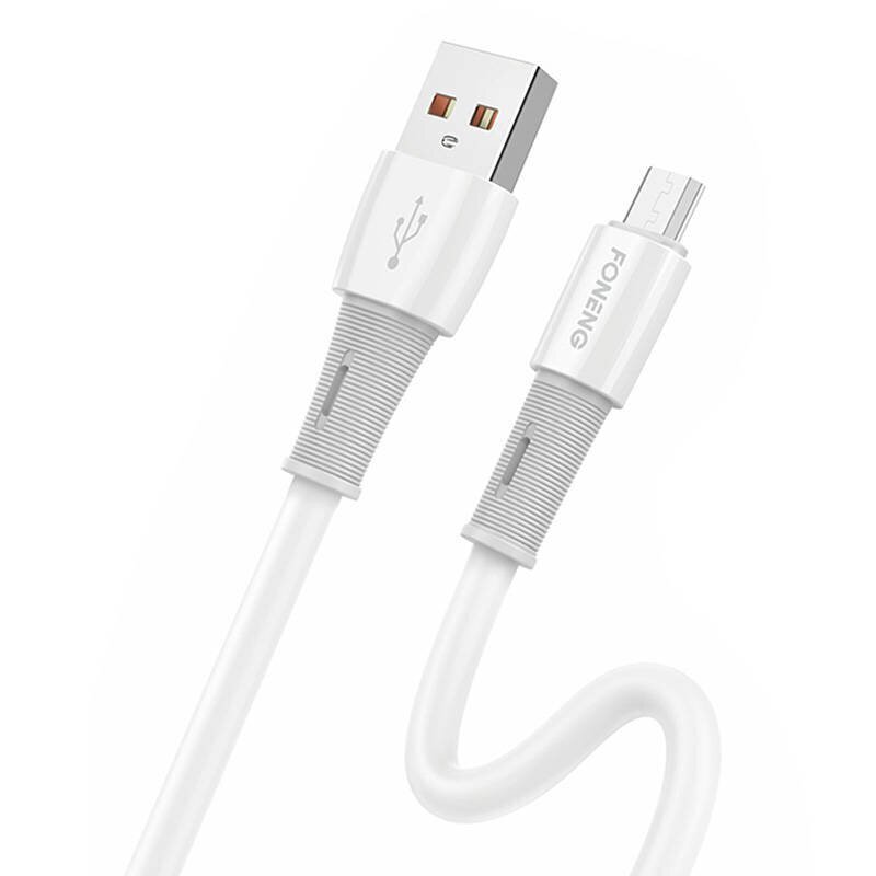 Foneng-kaapeli USB-Micro, X86 elastinen 3A, 1,2 m (valkoinen) hinta ja tiedot | Puhelinkaapelit | hobbyhall.fi