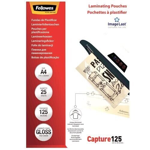 Laminointipussit Fellowes 5396301, A4, 25 kpl. hinta ja tiedot | Toimistotarvikkeet | hobbyhall.fi