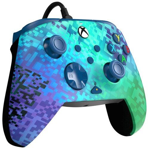 PDP, Xbox Series X|S & PC, Glitch Green REMATCH Advanced Wired Controller - Gamepad hinta ja tiedot | Ohjaimet ja lisätarvikkeet | hobbyhall.fi