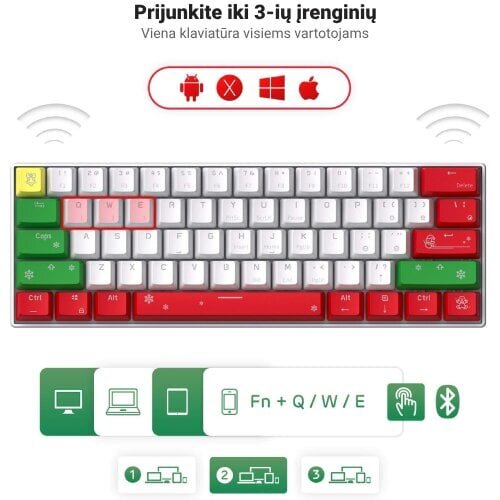 Royal Kludge RK61 TKL Blue Switches hinta ja tiedot | Näppäimistöt | hobbyhall.fi