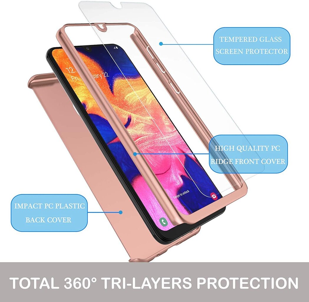 Samsung Galaxy S20 Plus (6,7″) 360° suojakuori + Kaareva näytönsuoja – Ruusukulta hinta ja tiedot | Puhelimen kuoret ja kotelot | hobbyhall.fi