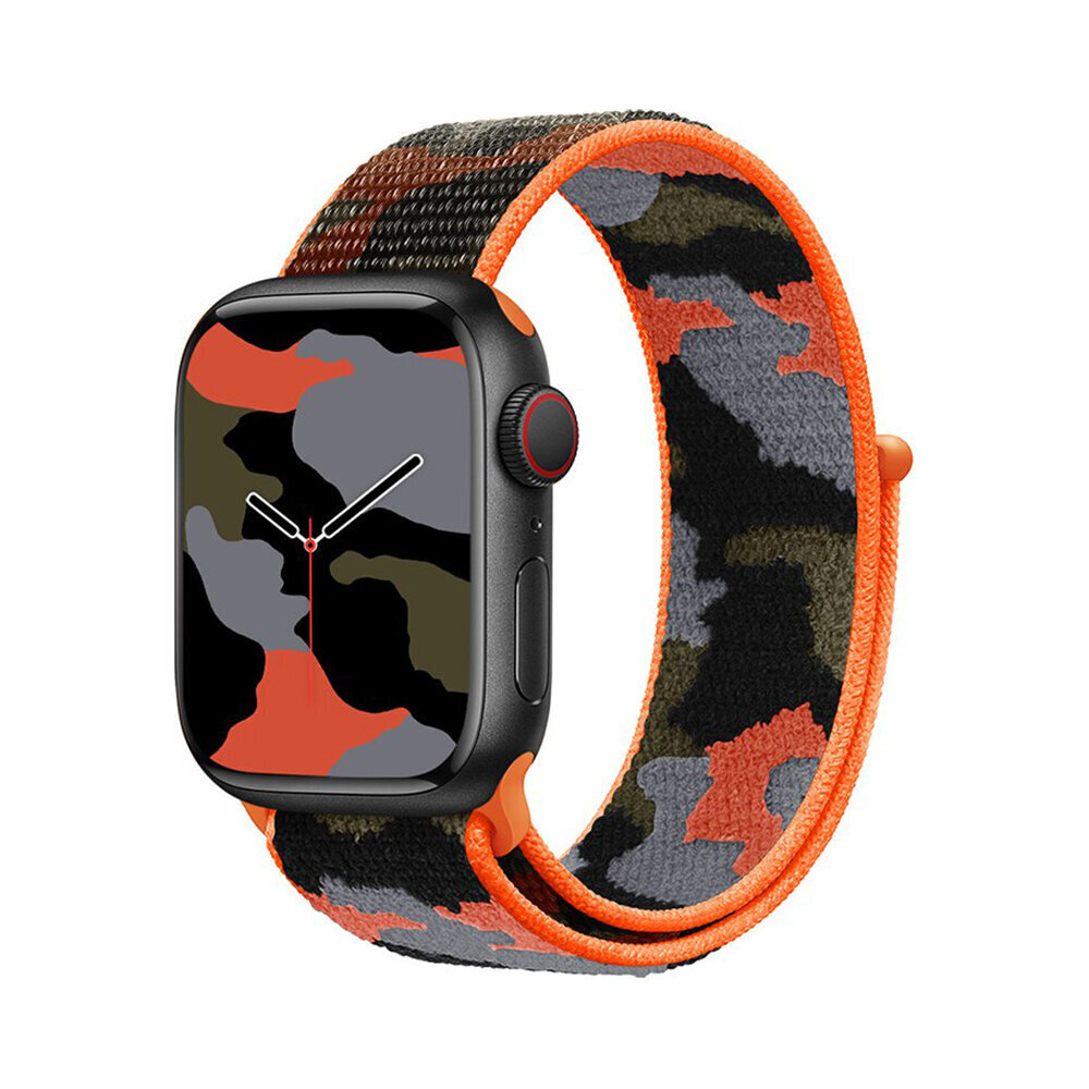 Sport Loop – Oranssi Camo 42/44/45 mm hinta ja tiedot | Älykellojen ja aktiivisuusrannekkeiden lisätarvikkeet | hobbyhall.fi