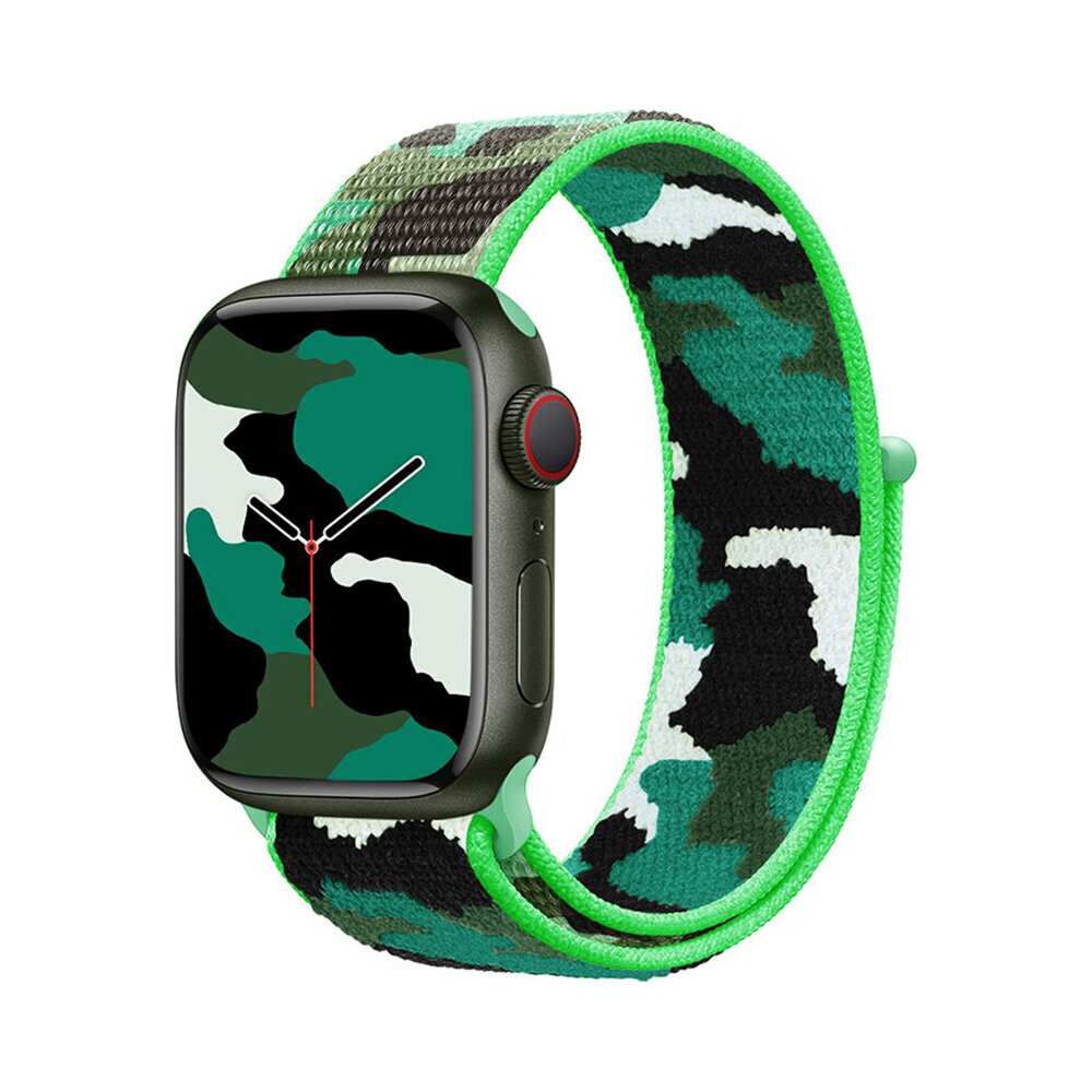 Sport Loop – Tummanvihreä Camo 42/44/45 mm hinta ja tiedot | Älykellojen ja aktiivisuusrannekkeiden lisätarvikkeet | hobbyhall.fi