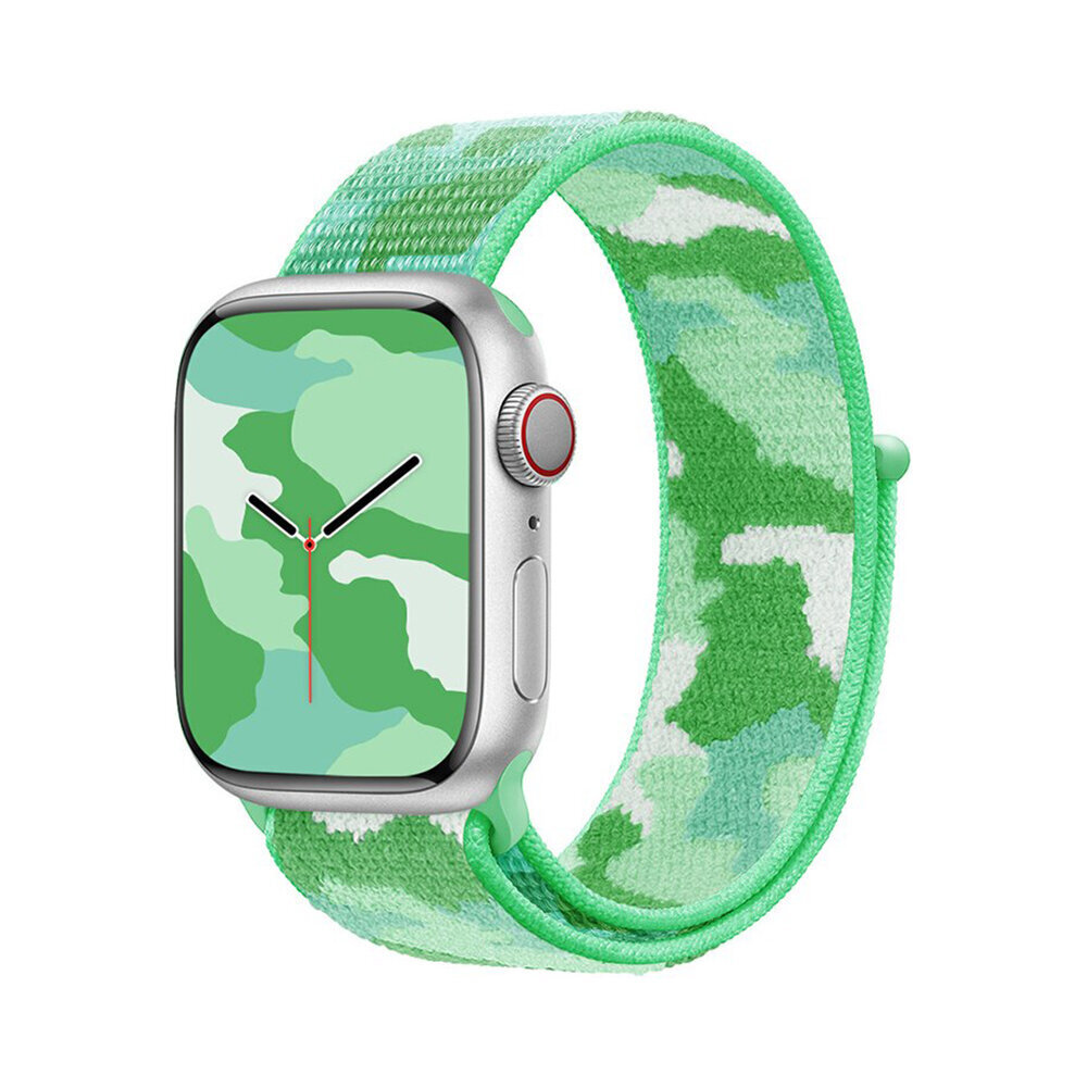 Sport Loop – Lime Camo 42/44/45 mm hinta ja tiedot | Älykellojen ja aktiivisuusrannekkeiden lisätarvikkeet | hobbyhall.fi