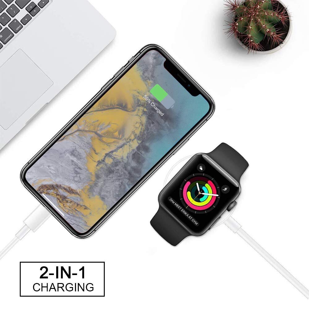 Apple Watch 2 in 1 magneettinen laturi USB-C kaapeli (1m) hinta ja tiedot | Älykellojen ja aktiivisuusrannekkeiden lisätarvikkeet | hobbyhall.fi