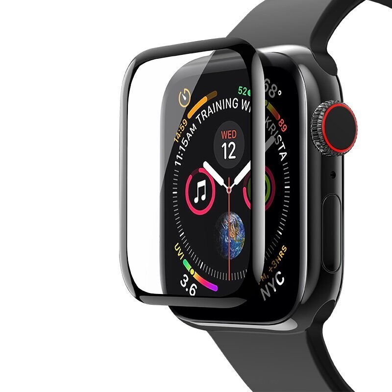 Curved Tempered 3D Glass Apple Watch suoja – 44mm hinta ja tiedot | Älykellojen ja aktiivisuusrannekkeiden lisätarvikkeet | hobbyhall.fi