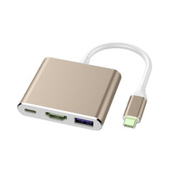 3in1 USB-C Digital AV Multiport adapteri – Kulta hinta ja tiedot | Beep Tietokoneet ja pelaaminen | hobbyhall.fi