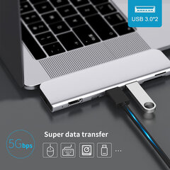 HUB Slim USB-C MultiPort hubi 7 in 1 (Hopea) hinta ja tiedot | Adapterit | hobbyhall.fi