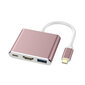 3in1 USB-C Digital AV Multiport adapteri – Roosa Kulta hinta ja tiedot | Adapterit | hobbyhall.fi
