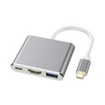 3in1 USB-C Digital AV Multiport adapteri – Harmaa