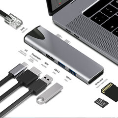 HUB Slim USB-C MultiPort RJ54 hubi 7 in 1 (tähtiharmaa) hinta ja tiedot | Beep Tietokoneet ja pelaaminen | hobbyhall.fi