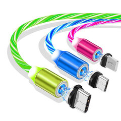 Latauskaapeli LEDillä ja pölypistokkeella – USB / USB-C / Salama – Valkoinen hinta ja tiedot | Puhelinkaapelit | hobbyhall.fi