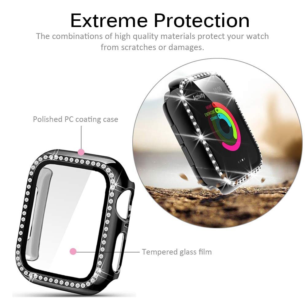 Crystal Apple Watch kuori – Roosa Kuld 40mm hinta ja tiedot | Älykellojen ja aktiivisuusrannekkeiden lisätarvikkeet | hobbyhall.fi