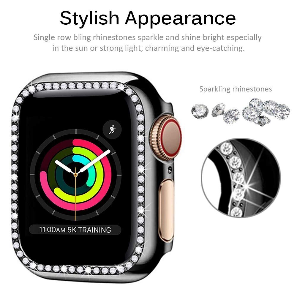 Crystal Apple Watch kuori – Roosa Kuld 44mm hinta ja tiedot | Älykellojen ja aktiivisuusrannekkeiden lisätarvikkeet | hobbyhall.fi