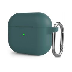 AirPods 3 silikoninen kotelo koukulla – Pine Green hinta ja tiedot | Kuulokkeiden tarvikkeet | hobbyhall.fi