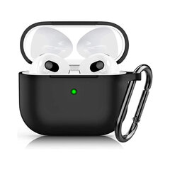 AirPods 3 silikoninen kotelo koukulla – Musta hinta ja tiedot | Kuulokkeiden tarvikkeet | hobbyhall.fi