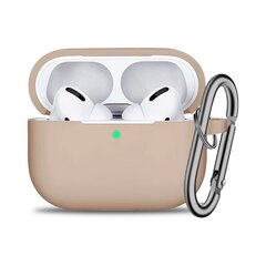 AirPods Pro silikoninen kotelo koukulla – Pink Sand hinta ja tiedot | Kuulokkeet | hobbyhall.fi