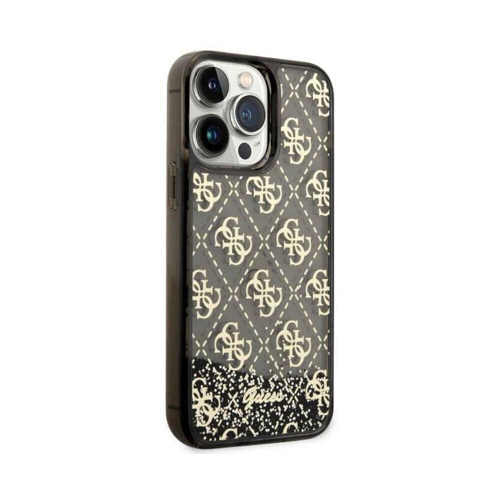 iPhone 14 Pro Max (6,7″) Alkuperäinen GUESS Liquid Glitter 4G -kotelo – Läpinäkyvä/Musta hinta ja tiedot | Puhelimen kuoret ja kotelot | hobbyhall.fi