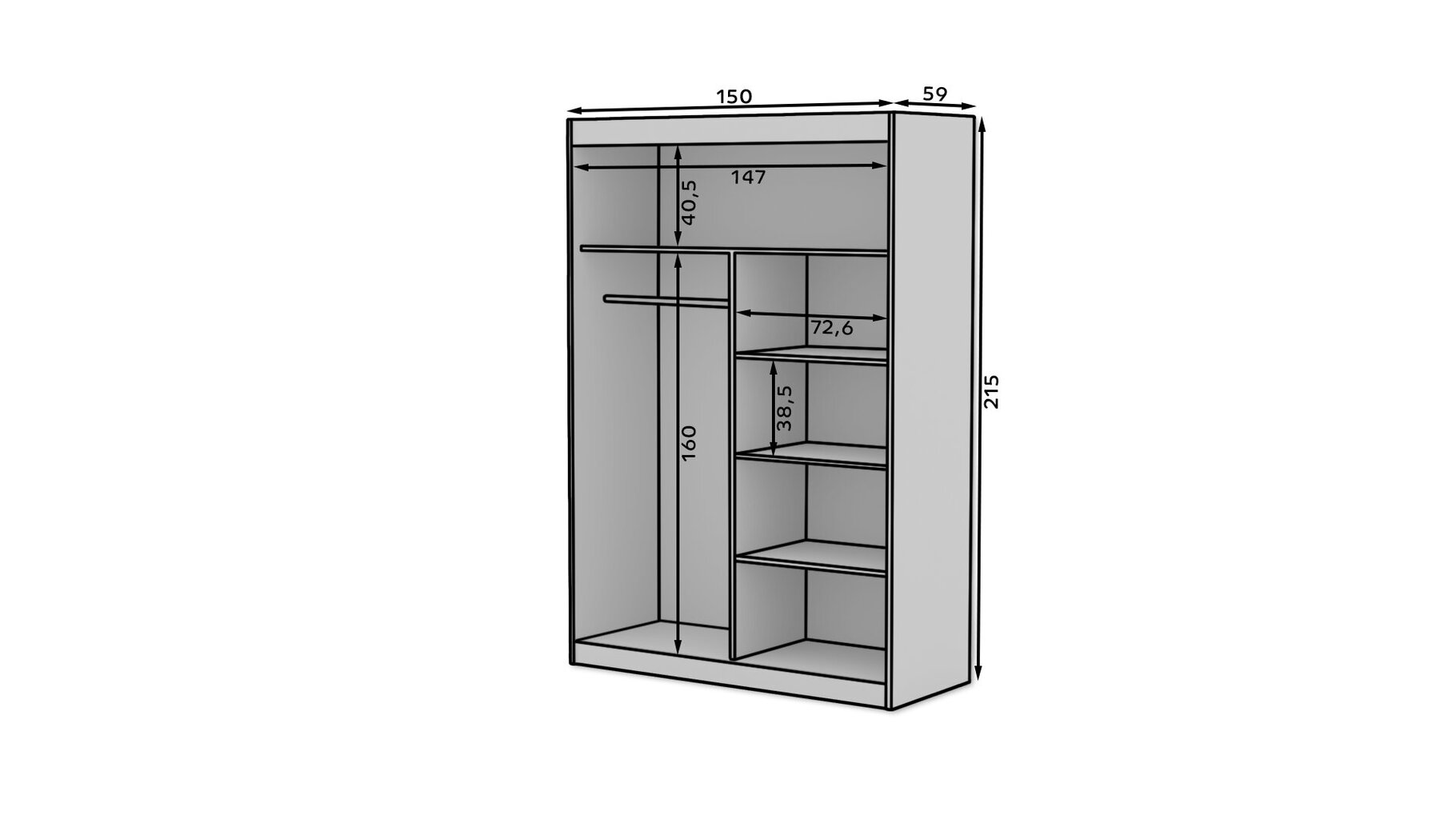 Kaappi ADRK Furniture Esti 150, ruskea hinta ja tiedot | Kaapit | hobbyhall.fi