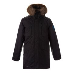 Huppa miesten parka luonnonturkisella DAVID 200 g 12278120*00009, musta hinta ja tiedot | Miesten ulkoilutakit | hobbyhall.fi